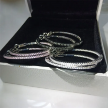 SOMILIA 2022 925 Sterling Silver Hoop Earrings  Simple AAAAA Zirco Classic Women's 40mm Earring Cерьги Kольца Jewelry For Ladys