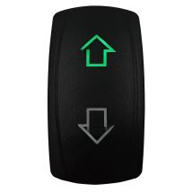Boat Car Momentary ON/OFF/ Momentary ON DPDT Rocker Toggle Switch- ARROWS UP & DOWN - Green Led Waterproof for Carling ARB NARVA