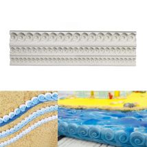 Sea waves Shape Cake Side 100% Platinum Silicone Sugarcraft Mould, Fondant Cake Decorating Tools Bakeware