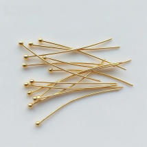 16-50mm 18K Gold Plated Ball Head Pins Accessories Jewelry Making Findings High Quality Brass Metal Head Pins Supplies Wholesale