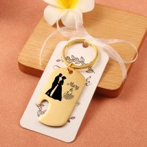 Custom Laser Engraving Name Bottle Opener Keychain Gold Stainless Steel Key Chain Party Favor Wedding Gifts For Guests