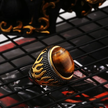 Beier Natural stone ring men Vintage Tiger Eye rings for men Male Finger jewelry BR8-736