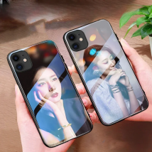 Custom Photo Tempered Glass Case for iPhone 17 Air 16 15 14 13 12 Pro Max Mini 11 XR SE XS 8 Plus Cover Unique Bumper DIY Shell