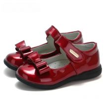 ULKNN 2025 New Children's Leather Shoes Wine red Girl's Flat With Party Shoes Princess Elementary School Performance Shoes Kid's