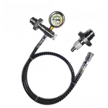 New HPA Air DIN Dive Cylinder Decanting Equalising Fill Station Pressure Hose and Pressure Gauge Dual 232 and 300 Bar