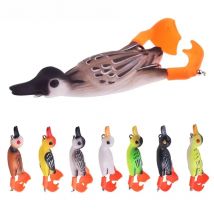Topwater Ducking Silicone Fishing Soft Lures 9cm 11.5g Bass Frog Double Propeller Flipper Duck Wobblers Artificial Rubber Bait