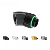 Barrow G1/4 45 Degree 360 Rotary Fittings Gamer PC Water Cooling Building Necessary Fittings ,Gold Black White Silver,TWT45-B01