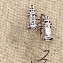 15pcs Charms Castle Lighthouse 20x9mm Handmade Craft Pendant Making fit,Vintage Tibetan Silver color,DIY For Bracelet Necklace