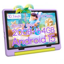 Tablet Android 15 per Bambini 10 Pollici 20GB RAM 64GB Memoria Espandibile 1TB Controllo Parentale Pre-Installato KIDOZ Bundle Regalo per Bambini