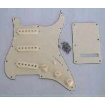 Aged White ST STtSSS Pickguard with Aged White Pickup Covers Knobs Tip