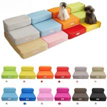 Luxury Mesh Fold Pet Ramp Stairs For Little Small Dog Puppy Cat Animals Mat Mattress Bed Fabric 2-steps with detachable Cover