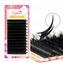 Yelix 6-19mm Ellipse Eyelashes Extension 0.15mm 0.2mm Dark Black Flat Lashes Split Tips False Eyelashes Matte Cashmere Lashes