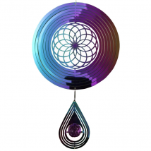 Aesthetic Mandala Garden Wind Chimes Hanging Decorations Outdoor Decor Home Balcony Stained Glass Vintage Wind Spinner Pendant