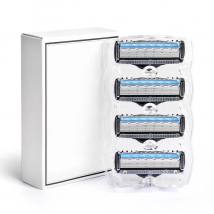QShave It Blue Series Manual Shaving Razor Blade for Man Blade Refill X5 Blade Plus 1 Trimmer Blade USA Top Blade , 4 Cartridges