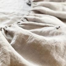High-End Solid Color, 100% Linen Fitted Bed Sheet, Mattress Cover with Elastic Band, Bed Sheet, Supports Custom Size
