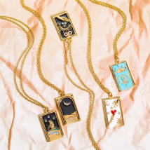 2024 New Stainless Steel Tarot Necklace Magician Star Moon Rose Sun Design Pendant Necklace Tarnish Free Jewelry For Women