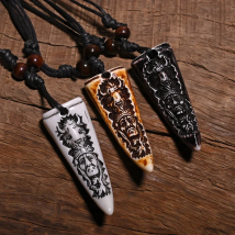 FX012 Attez Tribe Necklace Tooth Pendant North American Bison Necklace Vintage Jewelry Tribal Style Mimics Yak Bone Necklace