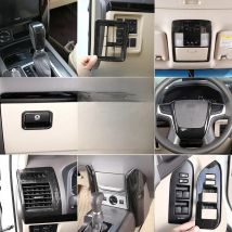 For Toyota Land Cruiser Prado FJ150 150 2010-2019 Black Wood Grain Car Interior Decoration Trim Frame Accessories For LHD