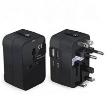 World Wide Universal Travel Adapter US/EU/UK/AU Multi Plug Charger With Dual USB 2 Ports Travel Conversion Socket Plug Converter