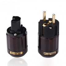 YYAUDIO 1 pair P-079E/C-079 24k Gold-Plated SCHUKO Power Plug EU version power plug