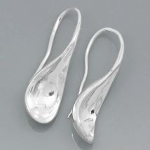 8Seasons Copper Ear Wire Hooks Earring Findings Spoon Tableware Silver Plated DIY Jewelry (Fit 12mm Beads) 31mmx 11mm,10PCs