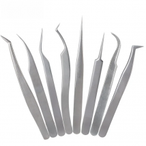 NATUHANA Volume Lash Tweezers Stainless Steel Anti-static Curved Straight Tip Eyelash Tweezers for Eyelash Extension Makeup Tool