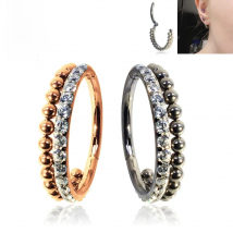 G23 Titanium CZ Hinged Segment Circle Nose Ring Hoop Septum Clicker 16G ASTM F136 Nipple Ear Cartilage Tragus Piercing Jewelry