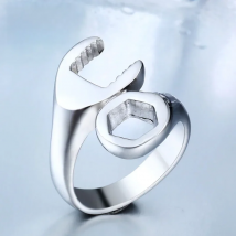 Dropshipping Hot Sale 316L Titanium Stainless Steel Punk Biker Wrench Rings Jewelry Fashion Simple Man Jewerly  BR8-021