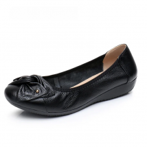WOIZGIC Women's Female Ladies Mother Woman Flats Shoes Loafers Genuine Leather Slip On Summer Round Toe Size 35-43 ZBM-1108
