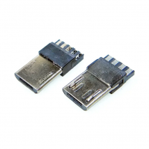 20 pcs/lot 4 Pin/5 Pin Micro USB Jack USB Plug Male Connector Port Jack Tail Sockect Plug Terminals For Samsung Huawei DIY