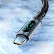 Ultra-Super Fast Charge Cable-6A 120W USB A To Type C Nylon Data Cord For Xiaomi Redmi Samsung With Led Digital Display Cable