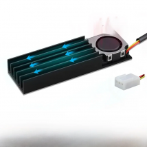 Gdstime M.2 2280 22110 Solid State Hard Disk Fan with Heatsink Heat Radiator Cooler Thermal Pad Cooler for M2 NVME SATA PCIE SSD