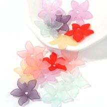 100Pcs/Lot Frosted Acrylic Spacer Beads 20mm for Flower Leaves Wedding Earrings DIY Accessories