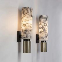 New Retro LED Marble Wall Lamp Simple Luxury Hotel Living Room Corridor Bedroom Bedside Decorative Lighting