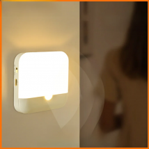 Motion Sensor Light Led Usb TYPE-C Charging Square Lamp for Bedroom Kitchen Stair Hallway Wardrobe Cupboard Lighting Night Light