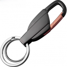 QOONG Custom Lettering Men Metal Car Key Chain Key Ring Waist Hanged Key Holder Fashion Women Keychains with Two Rings Y10