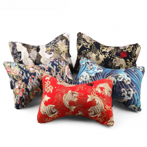JDM Japanese Ukiyo-e Car Seat Head Neck Rest Pillow Car Cover Vehicular Pillow Seat Headrest Accessories 1pcs