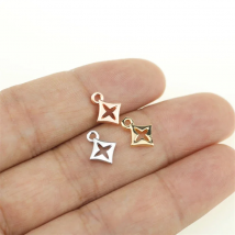20pcs 11*9mm Star Zinc Alloy Square Coin Necklace,Earring Bracelet Jewelry DIY Handmade 3 colors