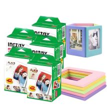 20-100 Sheets White Fujifilm Instax Mini 9 Film with 5 Magnet Photo Frames For Fuji Instax Mini 8 9 7s 70 90 25 Liplay SP-1 SP-2