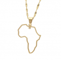 Stainless Steel African Map Pendant Necklace Jewelry Map of Africa Continent Jewelry