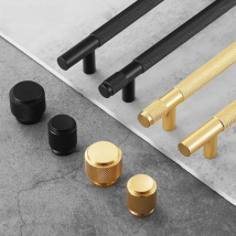 KK&FING Modern Aluminum Alloy Black Gold Kitchen Cabinet Handles and Knobs Drawer Handles Wardrobe Door Pulls Furniture Hardware