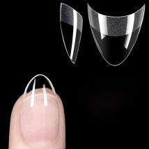 120pcs Half Cover Almond Fake Nails Half Matte Pre Buff Acrylic Nails Extra Short Almond Shape Gel Nail Tips