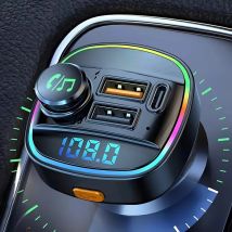 Bluetooth 5.0 FM Transmitter Handsfree Car Radio Modulator MP3 Player With 22.5W USB Super Quick Charge Adapter for Car