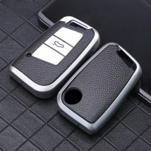Leather TPU Car Remote Key Case Cover Shell For Skoda Kodiaq Superb A7 For VW Volkswagen Passat B8 Magotan Smart Keyless
