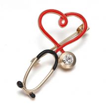 New Hot Sale Medical Medicine Brooch Pin Stethoscope Electrocardiogram Heart Shaped Pin Nurse Doctor Backpack Lapel Jewelry