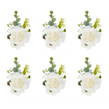 YO CHO White Bride Hand Wrist Flower Wedding Bouquet Handmade Silk Flores Boutonniere Corsages Pin for Bridesmaids Decor Flowers