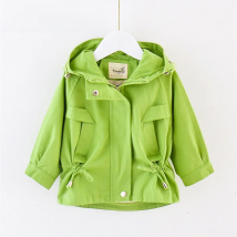 New fashion girls spring coat jackets green blue Autumn kids jacket sleeve fashion baby coat girls baby jacket Windbreaker 2-7Y