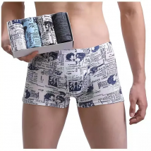 Men's Panties 4pcs/Lot  Male Underpants Man Pack Shorts Boxers Underwear Fashion Sexy Mens Boxer Ultrathin Large Size L-4XL