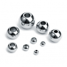 50pcs/lot Dia 3mm 4mm 6mm 8mm 10mm Round Rhodium Tone Stainless Steel Big Hole Beads Metal Spacer Beads for DIY Jewelry Making