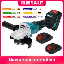 Amoladora angular eléctrica sin escobillas, 3 velocidades inalámbrica de máquina de corte, herramienta eléctrica de carpintería para batería Makita de 18v, 125MM